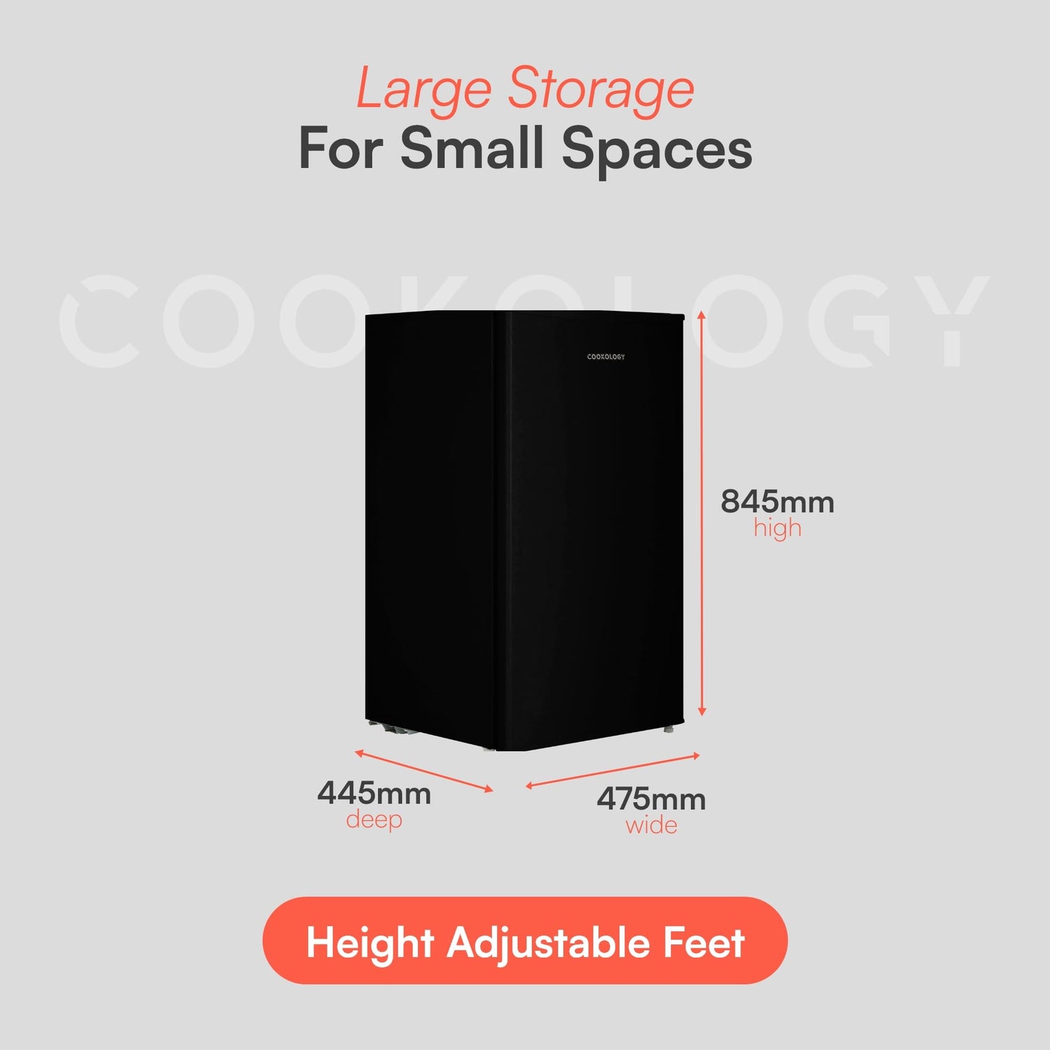 Cookology UCFZ60 Freestanding Under Counter Freezer in Black - 60 Litre Capacity