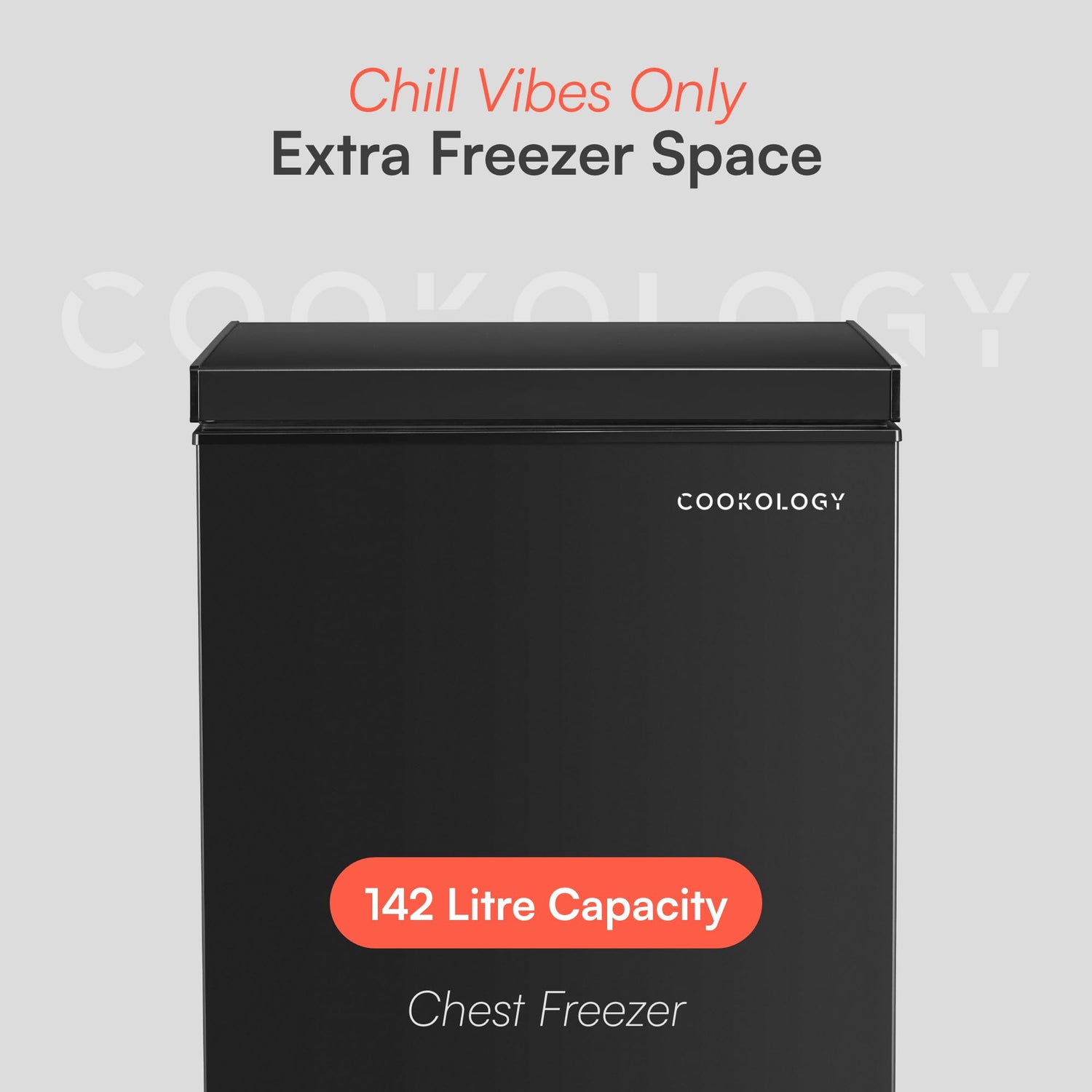 Cookology CCFZ142BK Freestanding Chest Freezer in Black - 142 Litre Capacity