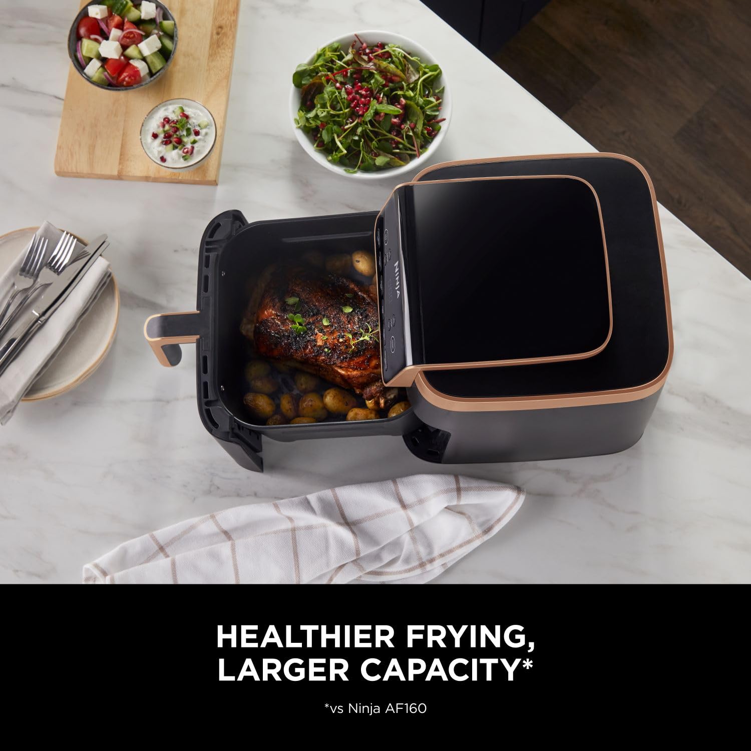Ninja Air Fryer MAX PRO, 6.2L, Uses No Oil, Large Square Single Drawer, Roast, Bake, Air Fry