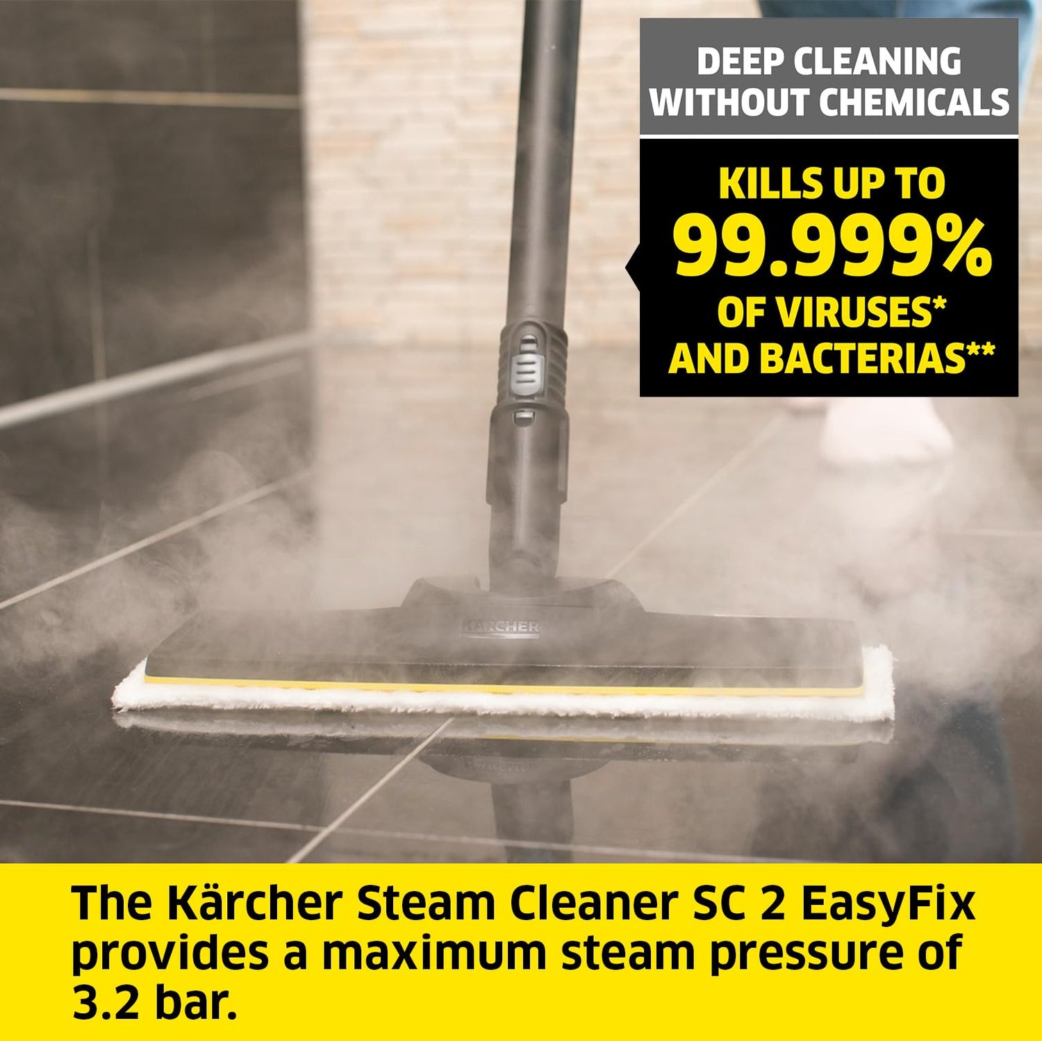 Kärcher Steam Cleaner SC 2 EasyFix, Steam pressure: 3.2bar, Heating time: 6.5min., Output: 1500 W
