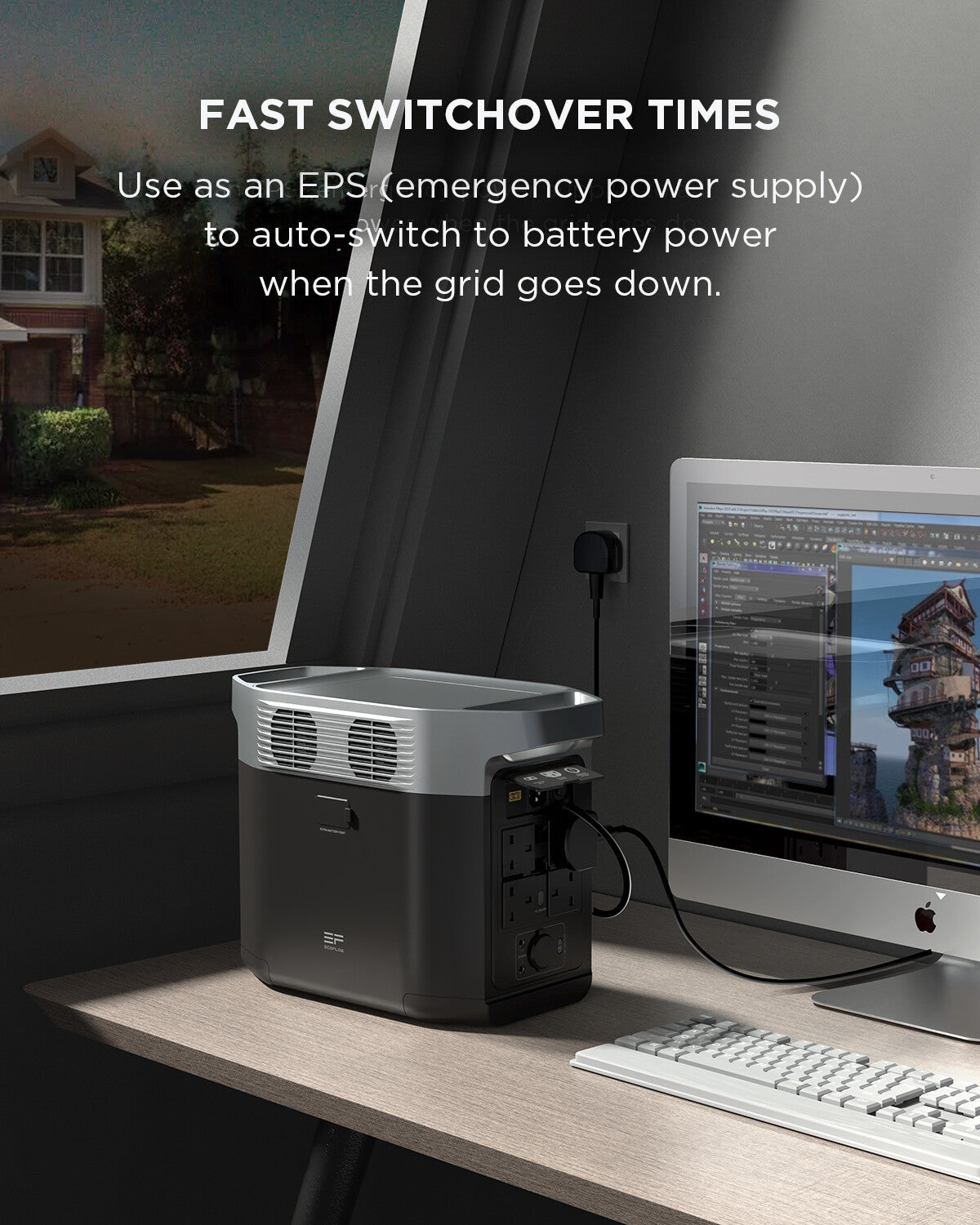 ECOFLOW DELTA 2 Portable Power Station 1024Wh LFP Solar Battery X-boost 2400W